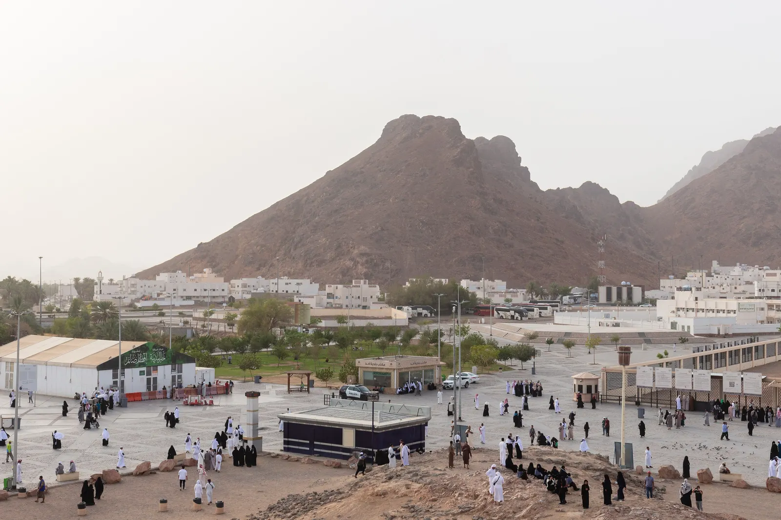 Mount Uhud rising above the northern outskirts of Madinah